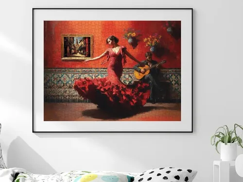 Vista 3 de Anatolian Puzzle -Flamenco, Rompecabezas de 1000 Piezas, #1204