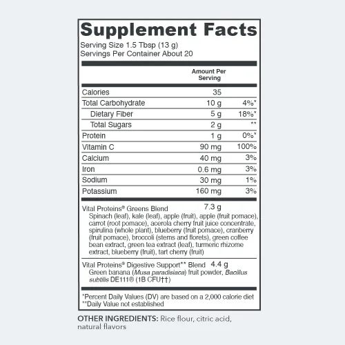 Vista 2 de Vital Proteins Green Apple Daily Greens, 9.3 oz