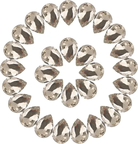 Vista 25 de Jyukan DIY lágrima de cristal AB resina diamantes de imitación Pointback cristal facetado fabricación de joyería artesanal (50 unidades)