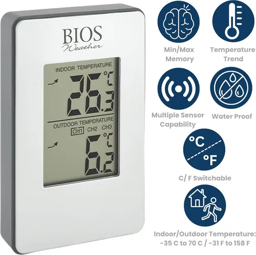 Vista 3 de Thermor Termómetro inalámbrico para interiores y exteriores Bios (Plata)