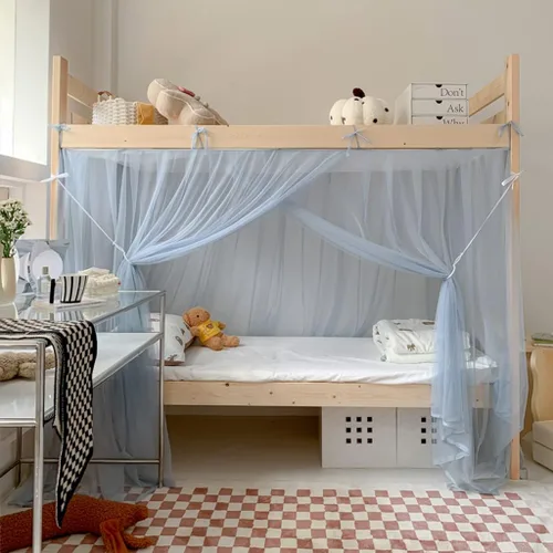 Vista 18 de 4 postes esquineros para dormitorio de estudiantes, litera, mosquitera, mosquitera, cortinas de cama para estudiantes, dormitorio, escuela