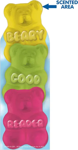 Vista 4 de Eureka Beary Good Reader - Marcapáginas perfumadas con diseño de oso de gomita, paquete de 24