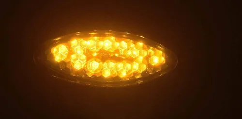 Vista 4 de Luces LED cromadas intermitentes para motocicleta, mini torpedo ovaladas, luces intermitentes compatibles con Kawasaki Ninja H2R 2018
