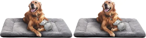 Vista 17 de Alfombrilla de cama para jaula de perro para perros extra pequeños. Cama de jaula de perro ultra suave. Alfombrilla de perrera lavable y Rosa
