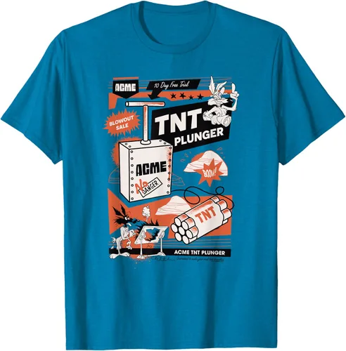 Vista 6 de Looney Tunes Wile E. Coyote - Camiseta de émbolo TNT, Blanco, S