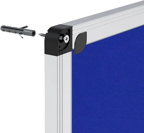 Vista 4 de VIZ-PRO Tablero de anuncios de fieltro azul, 36 X 24 pulgadas, marco de aluminio plateado