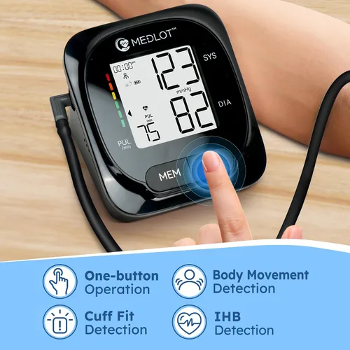 Vista 3 de Monitor de presión arterial de brazo superior para uso doméstico, monitor automático de presión arterial de 8.6 a 16.5 pulgadas, máquina digital BP