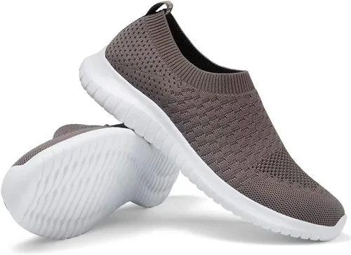 Vista 6 de Konhill - Zapato deportivo para caminar, ligero, deportivo, informal, para gimnasio, sin cordones, para mujer