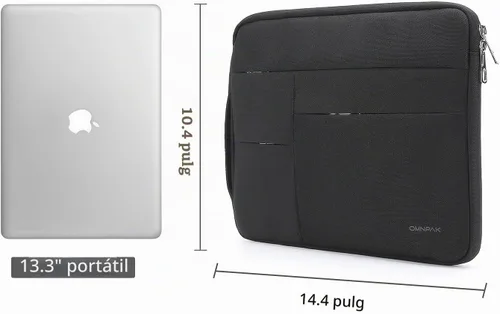 Vista 7 de Omnpak Funda para portátil de 13 pulgadas para MacBook Air/Pro M5-M1 Negro