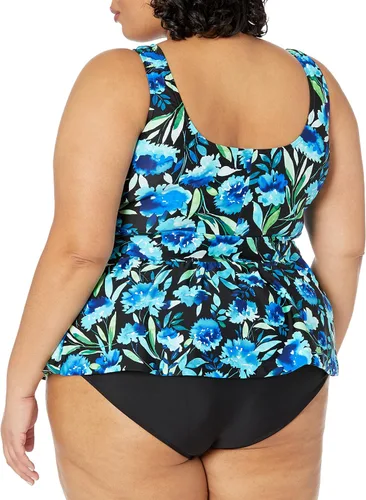 Vista 3 de Maxine of Hollywood Women's Over The Shoulder Empire Tankini Swimsuit Top Campos de diente de león