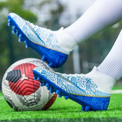 Vista 6 de Favdeol Botas de fútbol para hombre, para interiores, césped ligero, rendimiento, para entrenamiento, para terreno suave, botas de fútbol atléticas