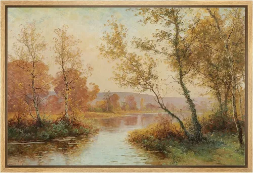 Vista 11 de SIGNLEADER Impresión en Lienzo Enmarcado Arte de Pared Prado Cálido de Verano con Flores Silvestres Ilustraciones Florales Vibrantes Arte Moderno