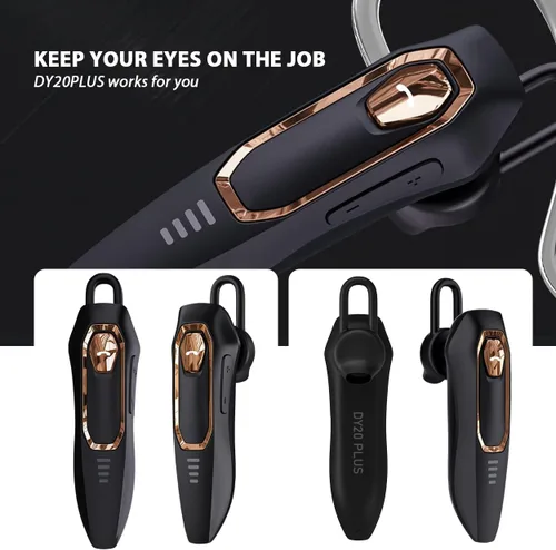 Vista 6 de Auriculares de un solo oído Bluetooth con cancelación de ruido inalámbrica, tiempo de conversación de 30 horas, micrófono con cancelación de ruido