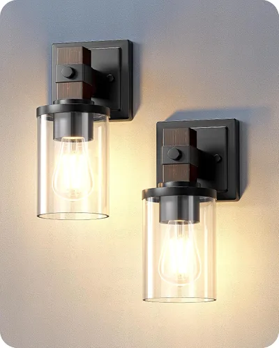 Vista 10 de EDISHINE Juego de apliques de pared de 2, accesorios de iluminación de tocador de estilo granja para baño, lámpara de montaje en pared rústica