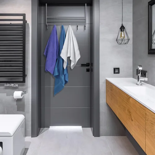 Vista 4 de Organizador de rejilla con 6 ganchos para la puerta DecoBros, en plata