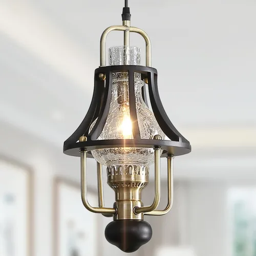 Vista 18 de Lámpara de Araña Estilo Granja, Lámpara Colgante Moderna, Luminaria de Techo Rústica de 4 Luces, Lámpara de Araña Vintage para Pasillo Vestíbulo