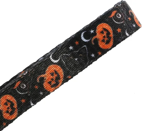 Vista 4 de Collar de perro de Halloween con flor desmontable, collar de calabaza de araña para mascotas pequeñas y cachorros