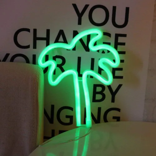 Vista 6 de Letrero de neón para decoración de pared, accionado con pilas o USB; lámparas nocturnas de luces de neón, lámparas de mesa decorativas
