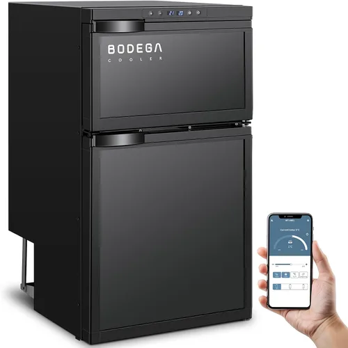 Vista 12 de BODEGA Refrigerador mejorado de 12 voltios, control de aplicación para refrigerador de caravana, refrigerador y congelador RV de 45 L