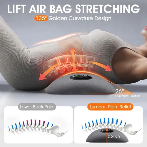 Vista 4 de Almohada de apoyo lumbar eléctrica 3 en 1, masajeador de espalda
