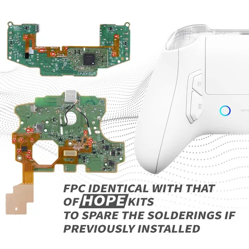 Vista 9 de eXtremeRate Victor X Remap Kit for Xbox Series XS Controller, 6 Profiles & White Redesigned Back Shell & Side Rails & 4 Back Buttons for Xbox Core