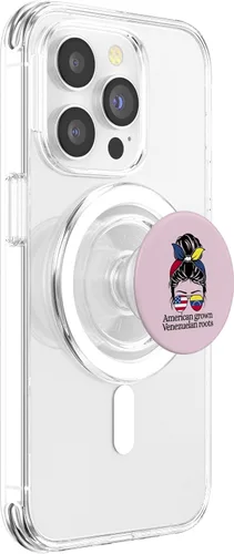 Vista 3 de Venezuela Heritage American grown with Venezuelan Roots PopSockets MagSafe PopGrip for iPhone