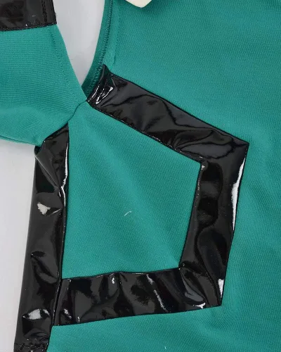 Vista 5 de miccostumes Ropa deportiva de lucha para mujer, diseño de anime héroe, con sombrero de felpa, orejas móviles, cubre piernas, accesorio para el cuello