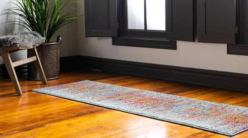 Vista 2 de Unique Loom Vita Collection - Alfombra de área, 2' x 6' 7, azul claro