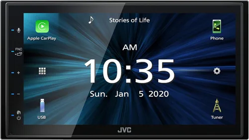 Vista 6 de JVC KW-M560BT Apple CarPlay Reproductor multimedia para automóvil Android Auto con pantalla táctil capacitiva de 6.8", audio Bluetooth y llamadas