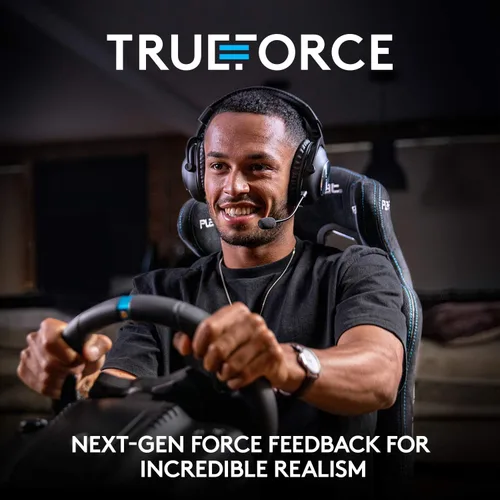 Vista 3 de Logitech G Rueda de carreras 923 y pedales para Xbox XS, Xbox One y PC con TRUEFORCE hasta 1000 Hz Force Feedback, pedal sensible, control
