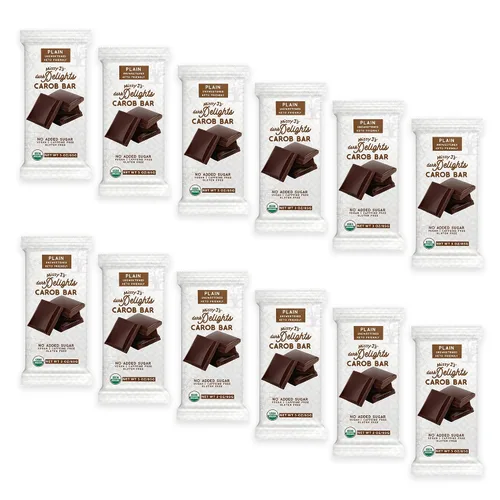 Vista 11 de Missy J's Organic Carob Dark Delights - Barra de caramelo de café sin azúcar, 3 onzas, paquete de 12 unidades, vegano, sin gluten y cafeína