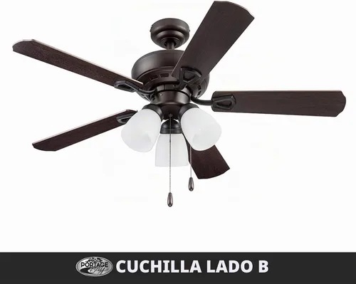 Vista 8 de Portage Bay 51442 Miller Park Ventilador de techo, 44, bronce