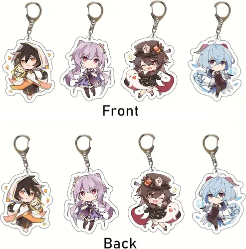 Vista 5 de Genshin Impact - Juego de llaveros Genshin 29 unidades de acrílico Genshin Impact Figure Keychain lindo diseño de características exquisitos