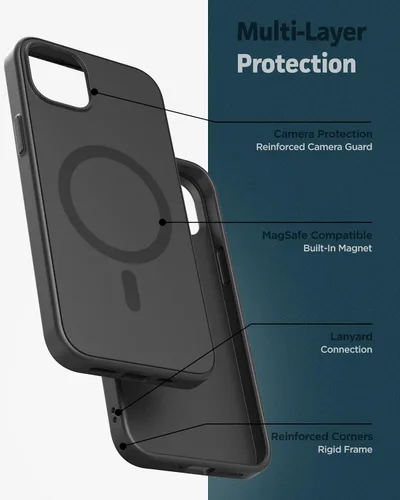 Vista 8 de ENCASED MAG SlimShield - Funda magnética con tarjetero para iPhone 14 PRO con protector de pantalla (3 en 1) compatible con MagSafe, cartera