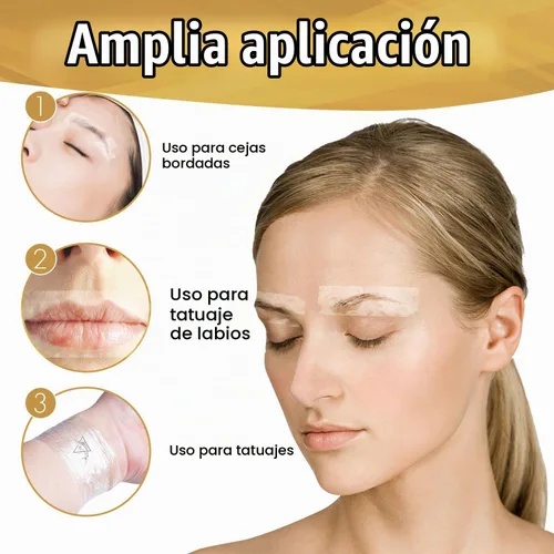 Vista 5 de Película preservativa de plástico desechable para cejas, 4 unidades, para labios de cejas profesionales, suministros de maquillaje permanente, rollo