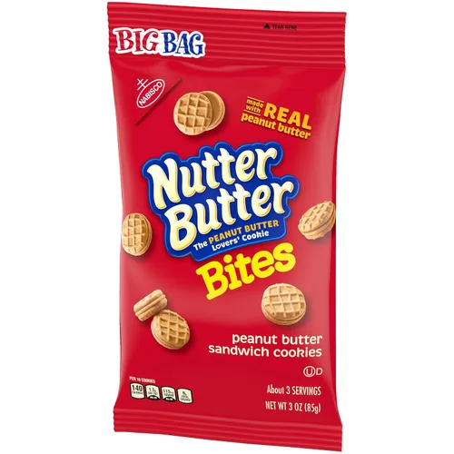 Vista 5 de Nutter Butter Bites - Bolsa grande de galletas de mantequilla de maní, 1 paquete (3 onzas)