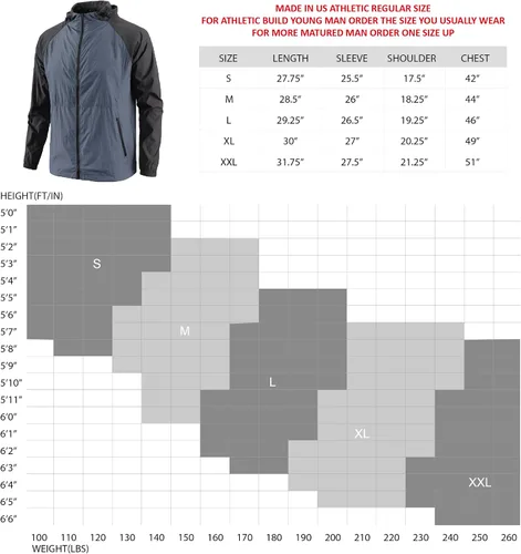 Vista 5 de HETHCODE Chaqueta ligera con capucha y cremallera completa para hombre, impermeable, para senderismo