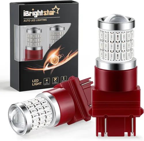 Vista 13 de iBrightstar - Las más novedosas luces de freno intermitentes estroboscópicas de 9 a 30 V, 912, 921, W16W, T15, 906, focos LED con lente. Rojo