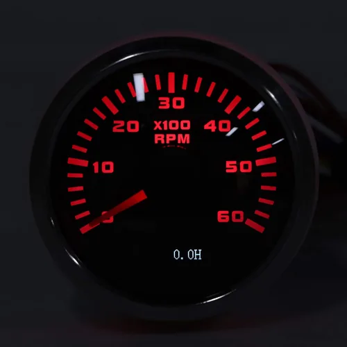Vista 5 de KIMISS 2.047 in 6000RPM LCD tacómetro medidor para motocicleta auto motor fuera de borda, construcción ry, medidor digital RPM con contador
