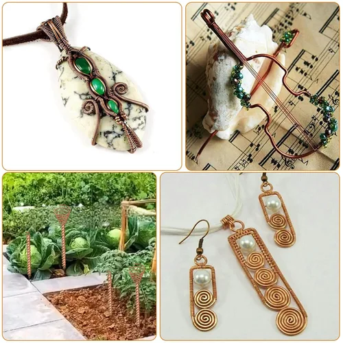 Vista 7 de Alambre de cobre suave muerto de calibre 4, 0.205 in, 7.8 pies, 1 libra para electrocultura, jardinería, fabricación de joyas, cuentas, proyectos