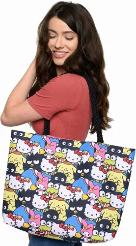 Vista 9 de Hello Kitty and Friends Tote My Melody Keroppi Chococat Tuxedo Sam Print Bag, Varios