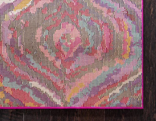 Vista 9 de Unique Loom - Colección Estrella, alfombra moderna de área con diseño colorido, abstracto, geométrico y degradado