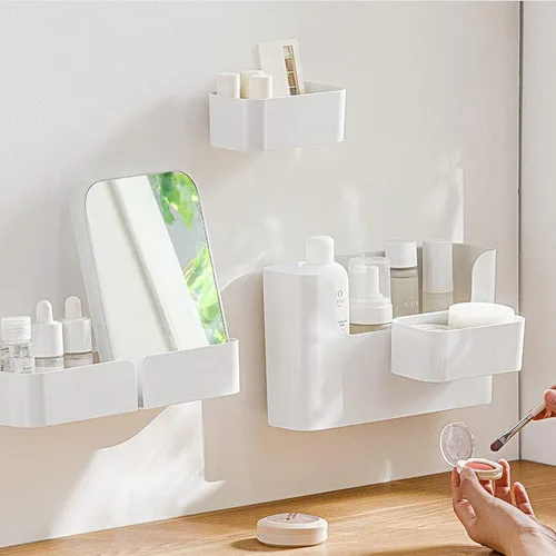 Vista 7 de Organizador de mesita de noche, estante de almacenamiento flotante para pared, estante para colgar en la pared, dormitorios, baños, oficinas