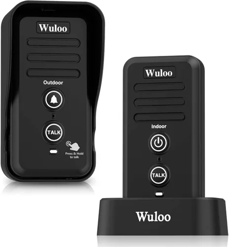 Vista 10 de Wuloo Timbre de puerta de intercomunicador inalámbrico para intercomunicador doméstico (1 y 1 blanco)