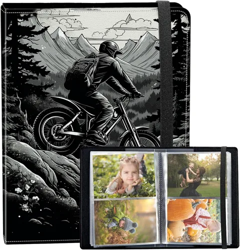 Vista 51 de Álbum de fotos de 3.5 x 5 pulgadas, cubierta de piel sintética de pequeña capacidad, mini álbum de fotos de águila americana de 3.5 x 5 con banda