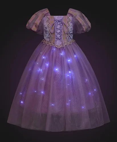 Vista 2 de Vgolar Disfraz de princesa, vestido iluminado, vestido de princesa de Halloween con accesorios