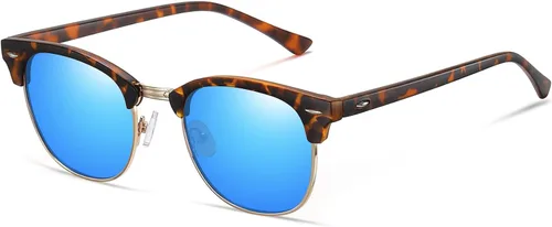 Vista 2 de MEETSUN Retro Semi Rimless Polarized Sunglasses for Men Women Classic Trendy Driving Sun Glasses UV Protection