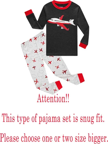 Vista 2 de Family Feeling - Conjunto de 2 piezas de pijama de Navidad a rayas para niños y niñas, 100% algodón