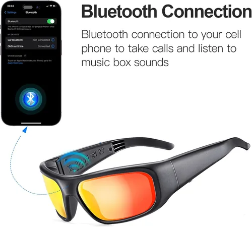 Vista 2 de OhO sunshine Bluetooth Audio Sunglasses, Lightweight Open Ear Sport Glasses, 10H Playtime,Water Resistant with Voice Control