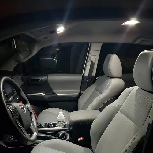 Vista 5 de Yoper Kit de luz LED para mapa de cúpula interior, compatible con placa de espejo de tocador Toyota Tacoma 2016-2021, blanco brillante 6000K